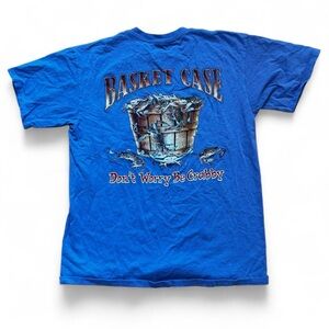 Men's Graphic T-Shirt - Blue "Don't Worry Be Crabby"
